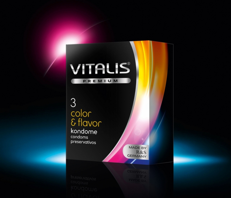 Презервативы "Vitalis Color&Flavor" цветные и ароматизированные, 3шт 